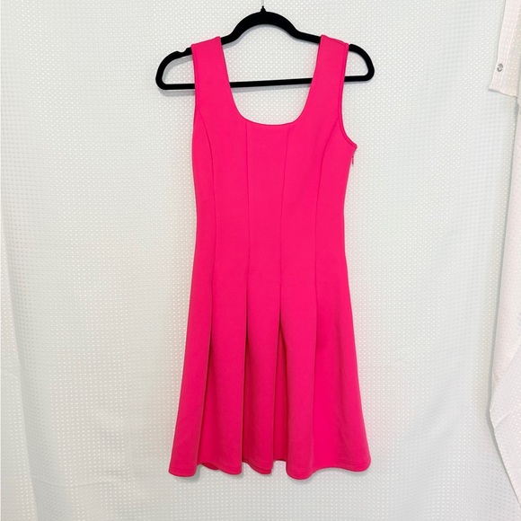 Boston Proper Pink Scuba Fit Flare Dress Pleated Skirt Sleeveless Size 2 NWT - Picture 6 of 8